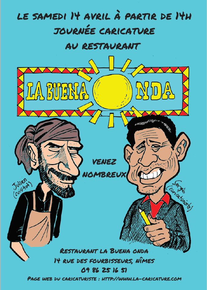 Journe caricature - le samedi 14 avril 2018 - au restaurant la Buena Onda - Nimes